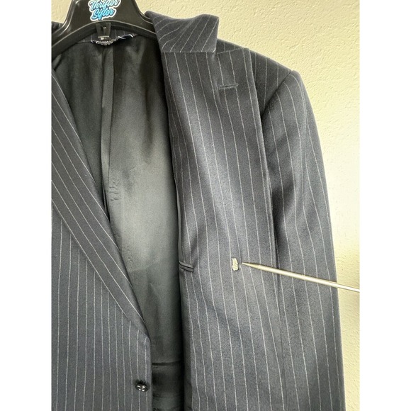 Gieves & Hawkes 48 Long Navy Blue Suit Jacket Blazer Wool Cashmere Striped - Picture 5 of 11